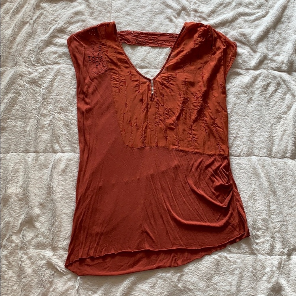 Anthropologie Rust Colored Top